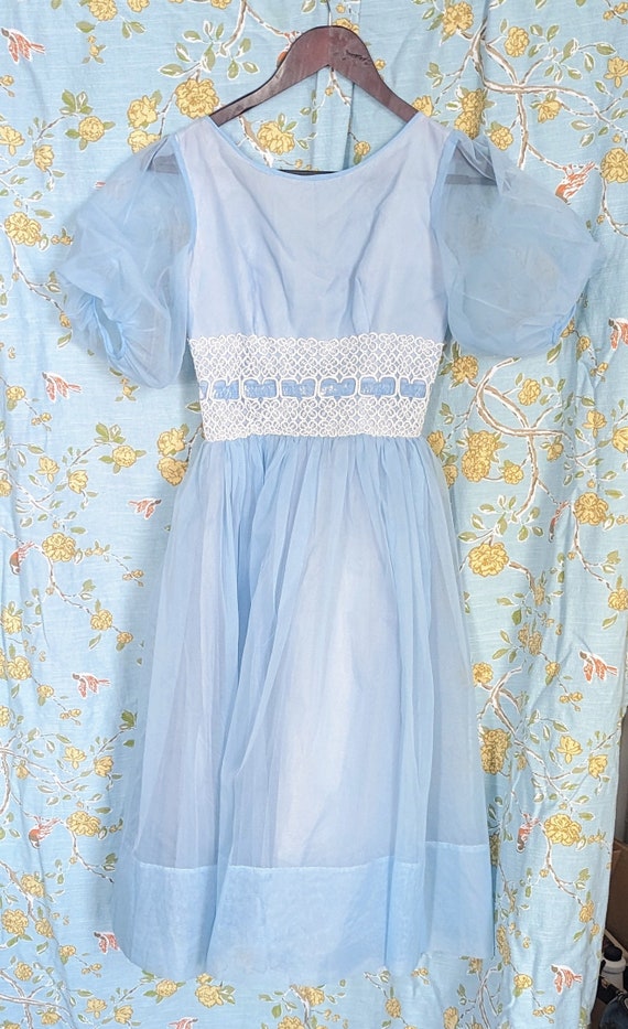 Vintage 1950s blue party dress. Size XS (B 32 W 24