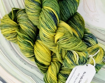 Indie Hand Dyed Hand Painted Pure Wool Yarn *Lemons and Limes*