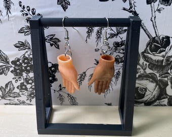 Hand Earrings: Fishhook Style Suspended Hands