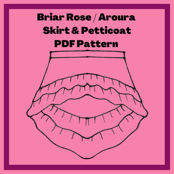 PDF Petticoat Schnittmuster Inspiriert von Briar Rose / Aroura / Dornröschen - Für DIY Prinzessinnen Kostüm / Cosplay - Einfache Nähschablone