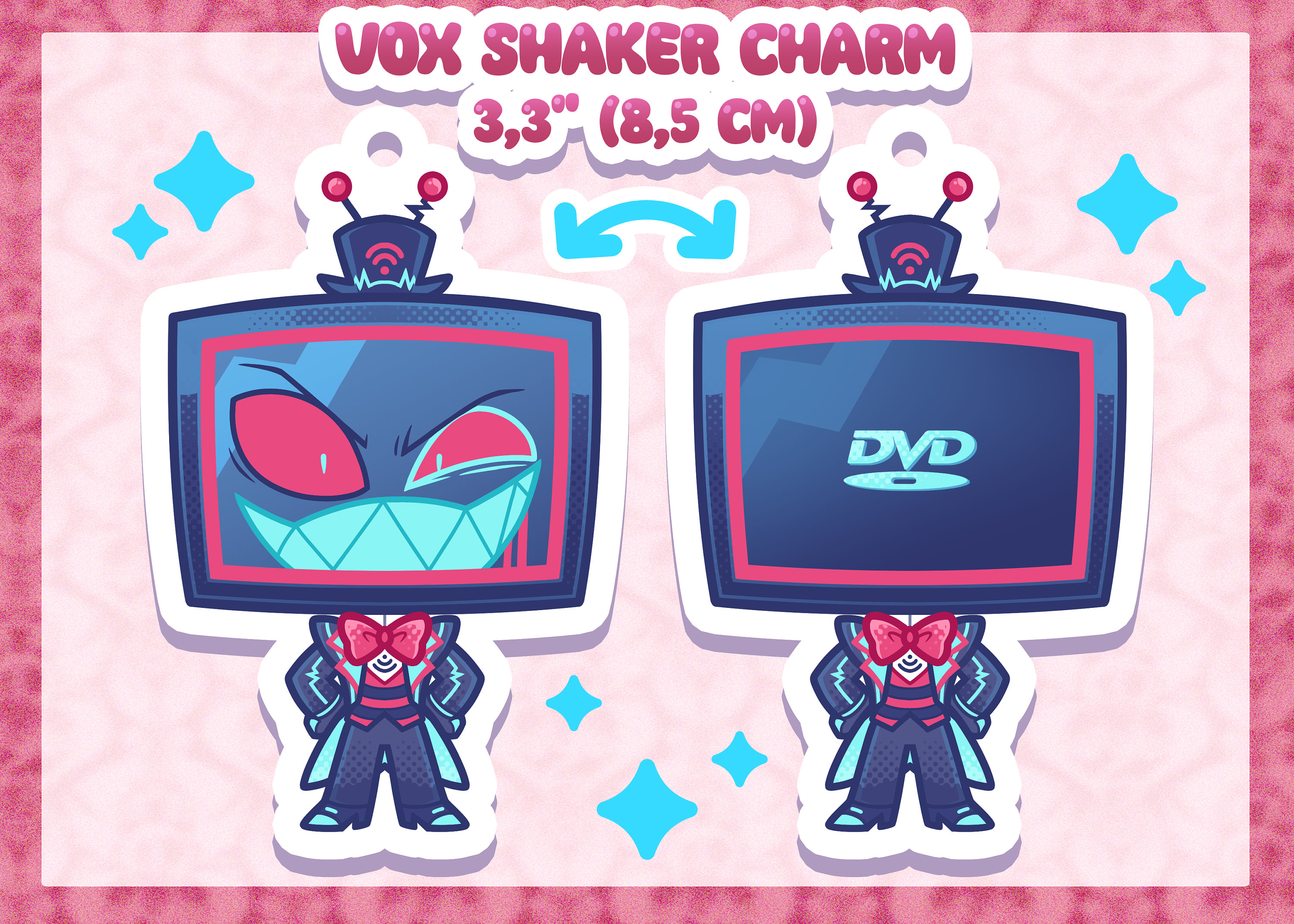PREORDER - Hazbin Hotel Vox Shaker Keychain Double Sided (3rd