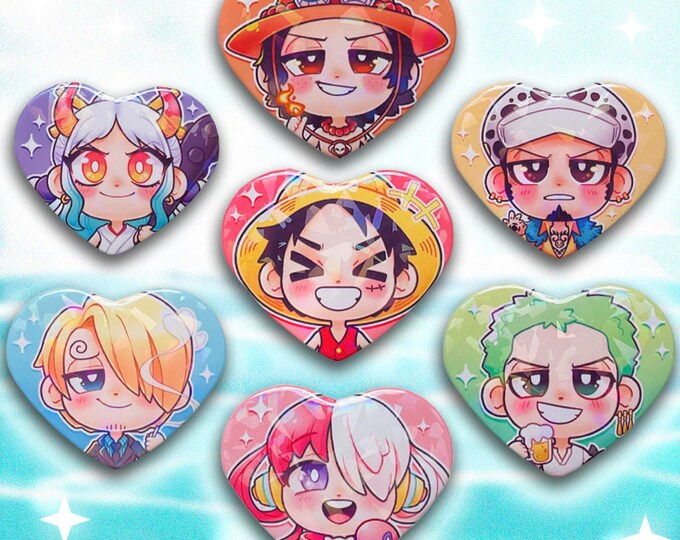 One Piece Holographic Badges Luffy Zoro Sanji Ace Law Yamato Uta - Etsy