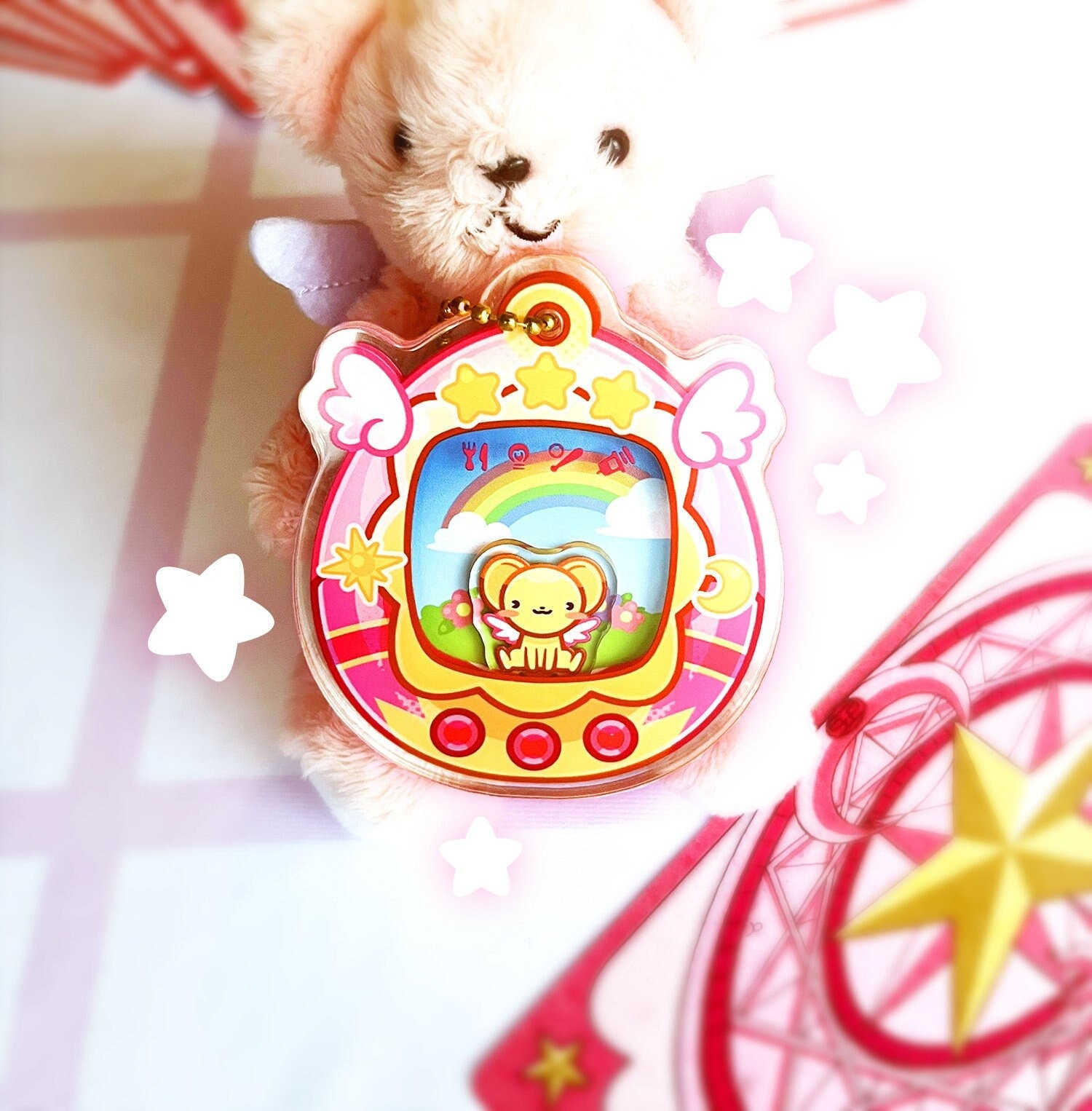 Tamagotchi - Cardcaptor Sakura Shaker Keychain - Kero Chan - Etsy