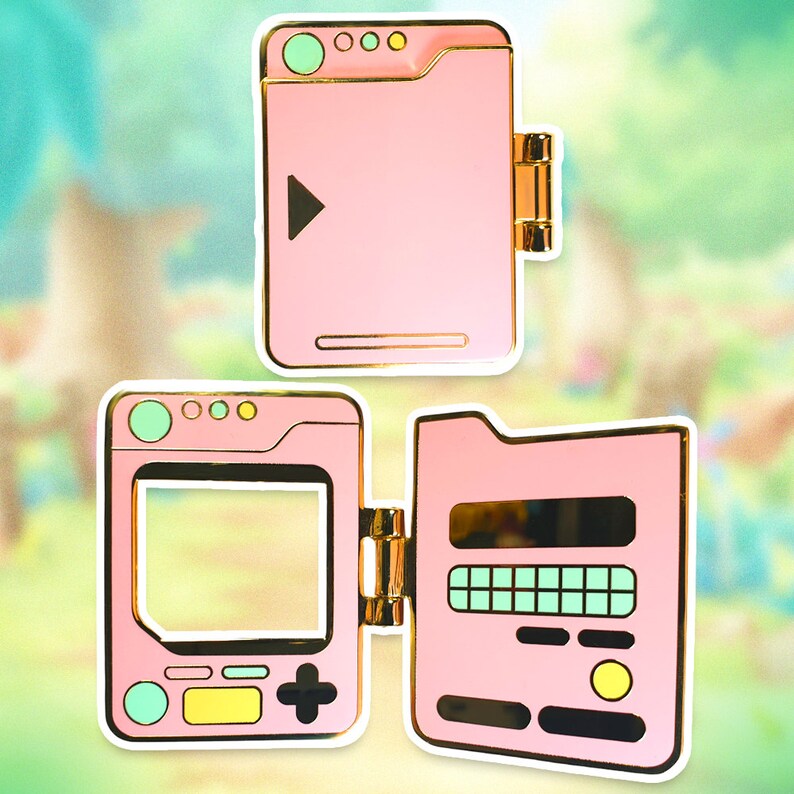 Pokédex Hinged Enamel Pin Mini Switchable Pokémon Pins Pokédex-Pastel