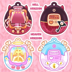 Hazbin Hotel Tamagotchi Openable Shaker Keychain Charm image 2