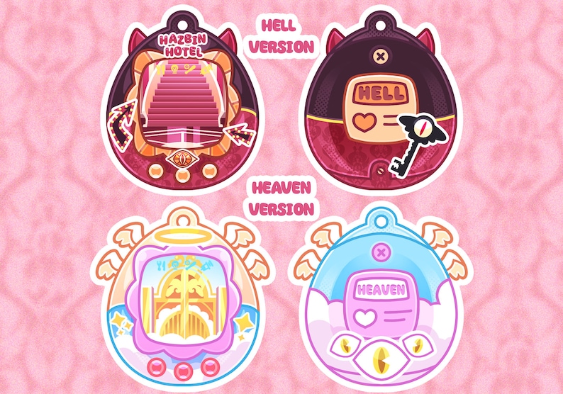 Hazbin Hotel Tamagotchi Openable Shaker Keychain Charm image 2