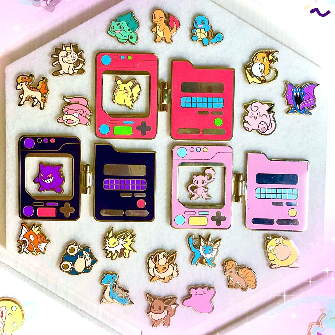 Pokédex Hinged Enamel Pin Mini Switchable Pokémon Pins Etsy