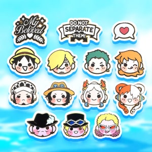 SET OF 12 Anime One Piece Metal Enamel Badge Pin Luffy Zoro Nami Usopp