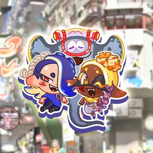 Deep Cut Holographic Stickers Splatoon 3 Etsy