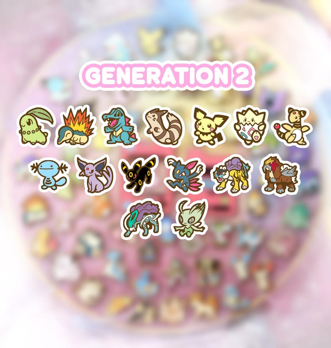 Poke Pin Pattern Parit GEN 2 - Mini Enamel Poké-pins - Etsy