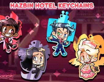 Hazbin Hotel - Colored Translucent Keychains - Alastor Sir Pentious Abel Vox