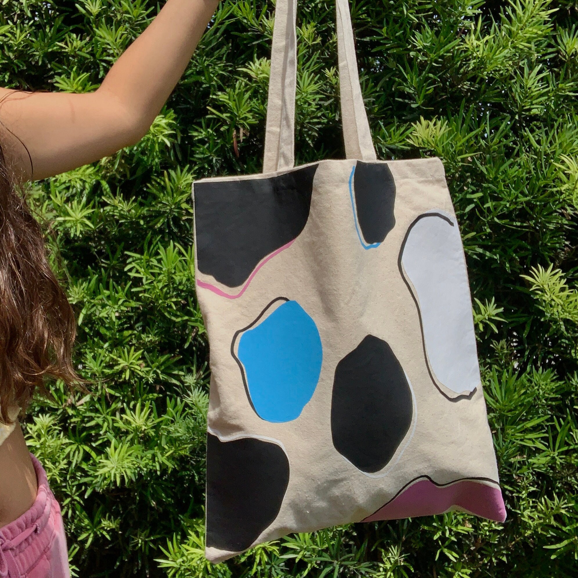 cow print canvas bag