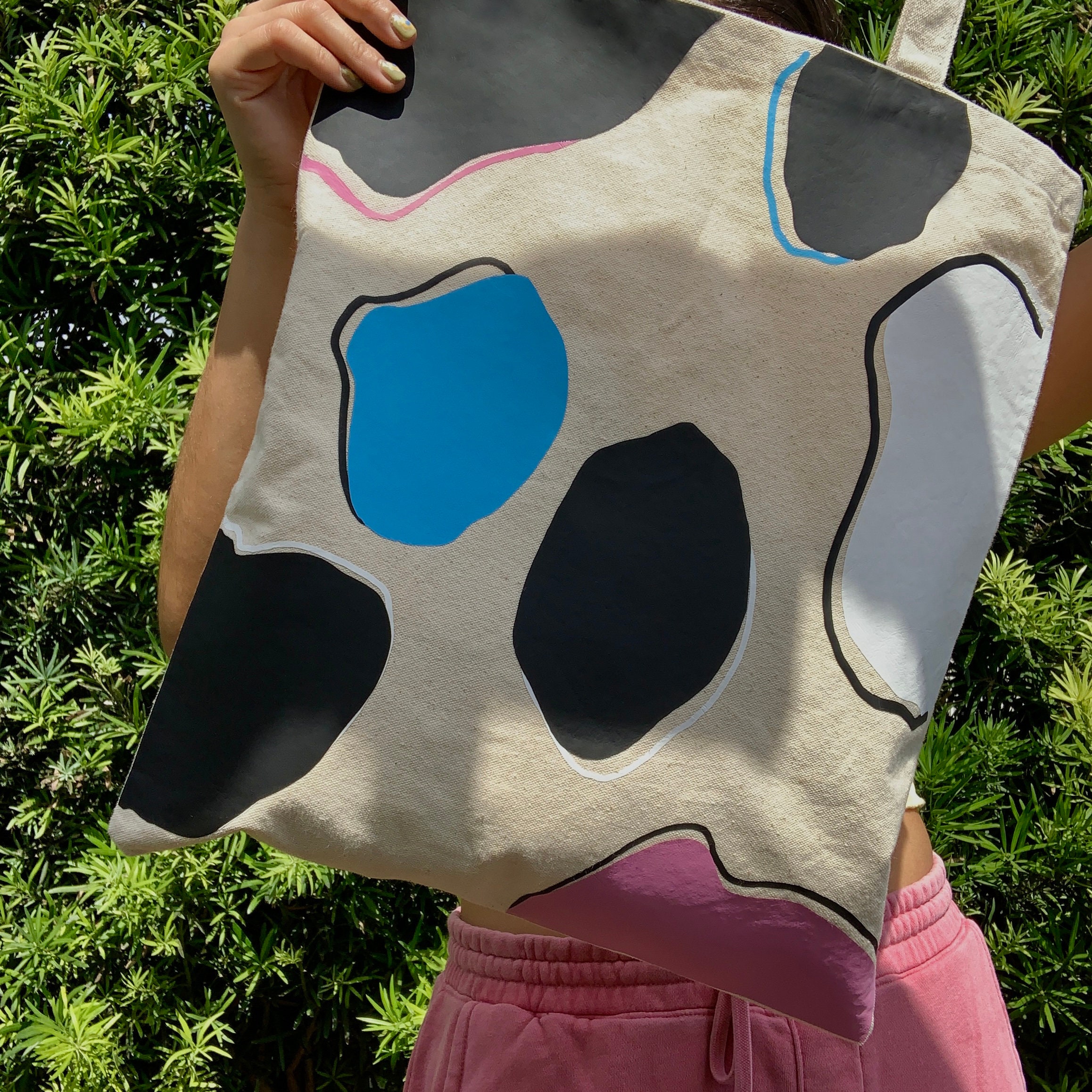 cow print canvas bag