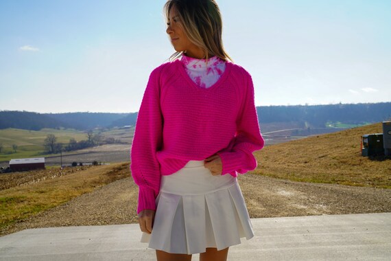 High waisted white skirt golf cheap