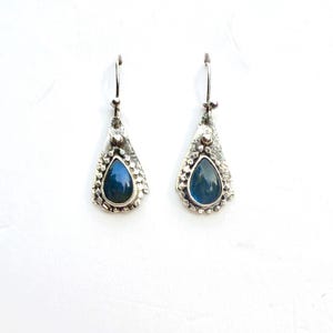 Handmade Labradorite and Sterling Silver Artisan Dangle Earrings