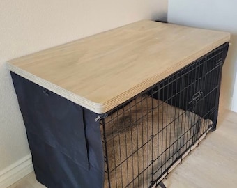 Safety Lip Included | Dog Kennel Wood Table Top Dog Kennel Cover Farmhouse Dog Kennel Top Dog Crate Topper Dog Crate Table Furniture