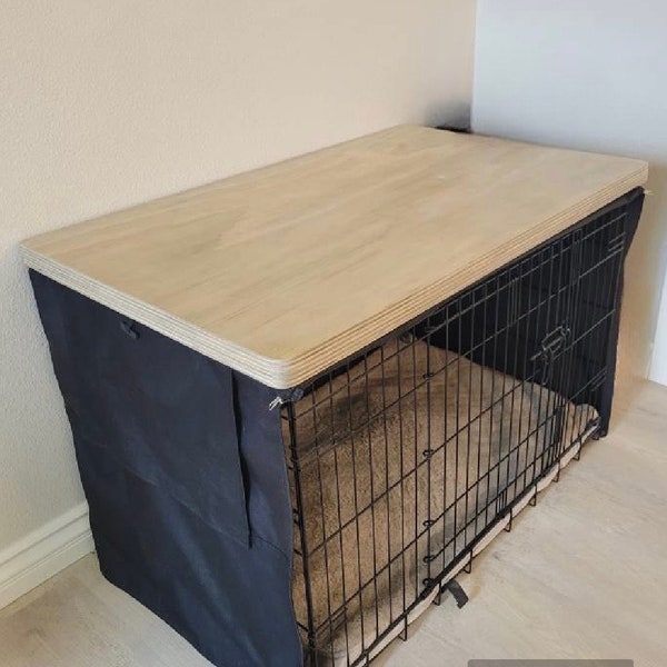 Safety Lip Included | Dog Kennel Wood Table Top Dog Kennel Cover Farmhouse Dog Kennel Top Dog Crate Topper Dog Crate Table Furniture