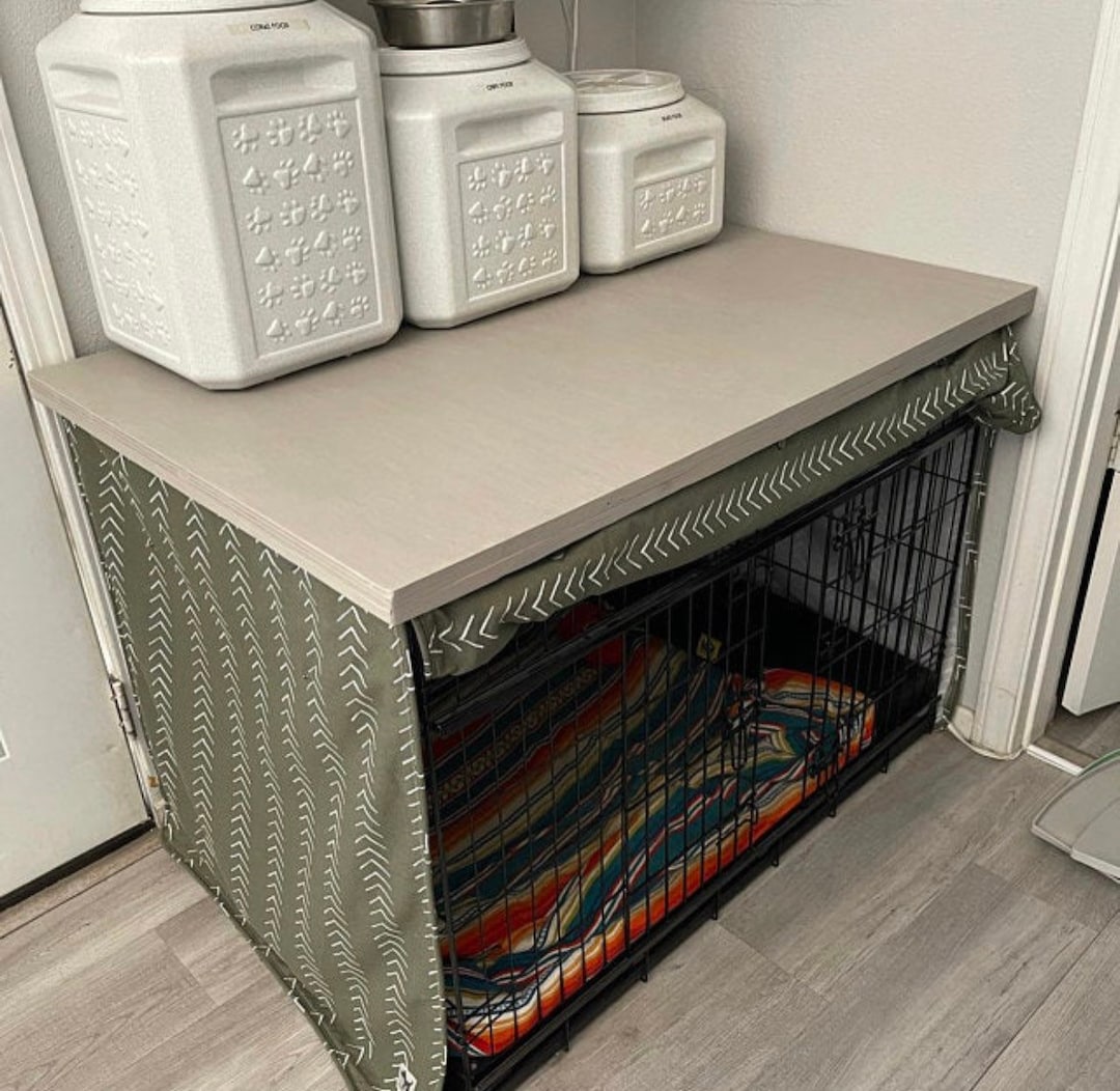 Custom Dog Kennel Cover, Dog Kennel Wood Table Top, Dog Crate Furniture
