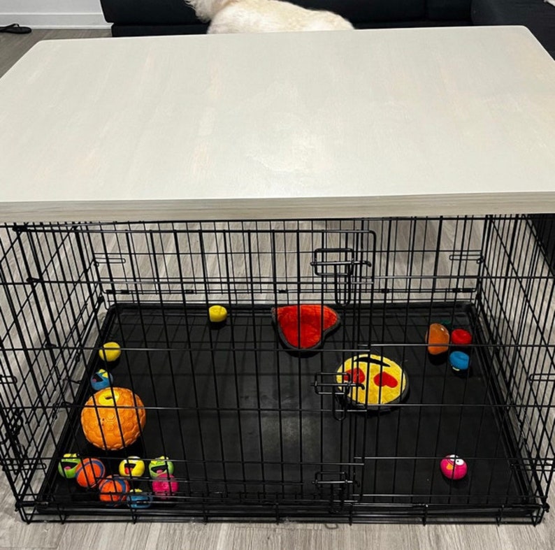 Safety Lip included Dog Crate Cover Dog Kennel Cover Dog Crate Topper Pet Safe Wooden Dog Crate Cover Top Dog Crate Cover image 6