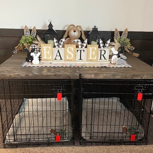 Safety Lip Included | Dog Kennel Wood Table Top Dog Kennel Cover Farmhouse Dog Kennel Top Dog Crate Topper Dog Crate Table Furniture