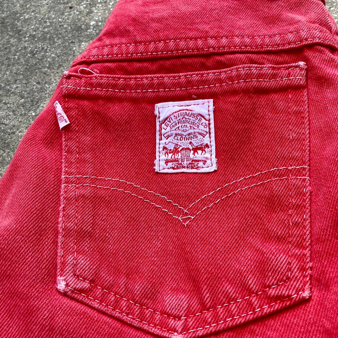 Vintage 80s Rare Red Levis White Patch Small | Etsy
