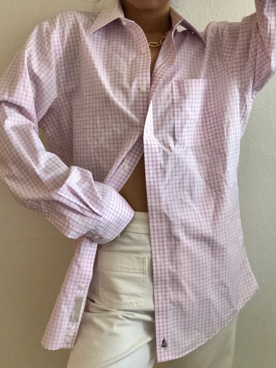 Vintage Shirt NORDSTROM Pink White Gingham Checker