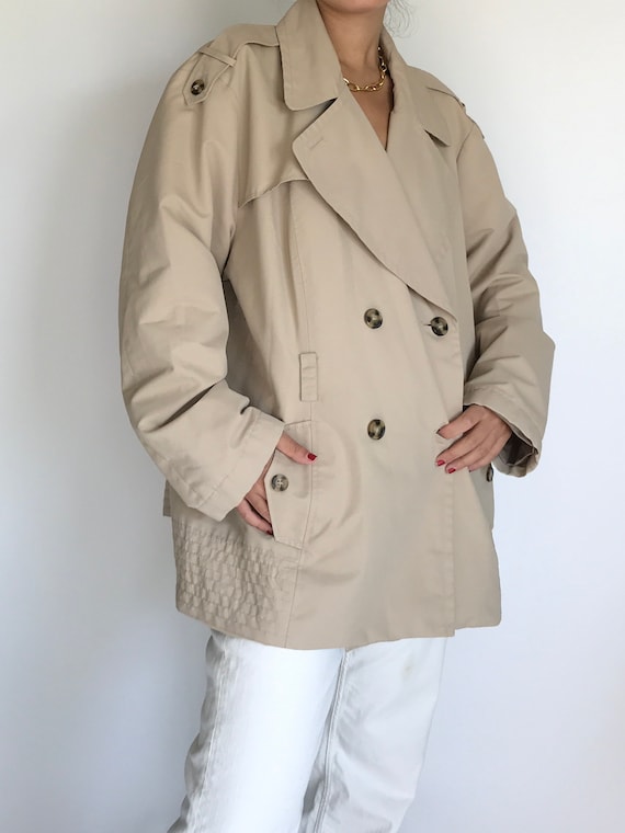 Trench Jacket vintage Beige Taupe Double Breasted