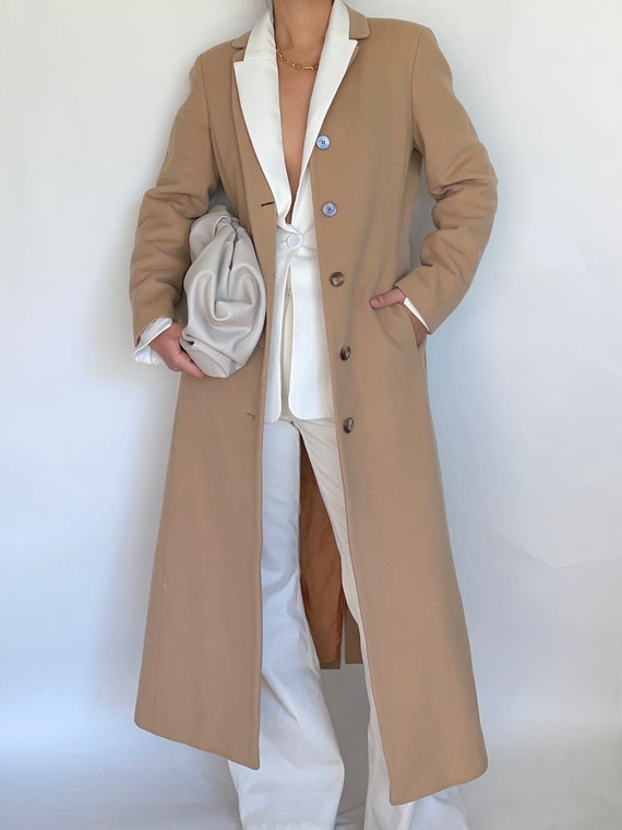 Vintage Ann Taylor Wool Camel Coat Women's Single