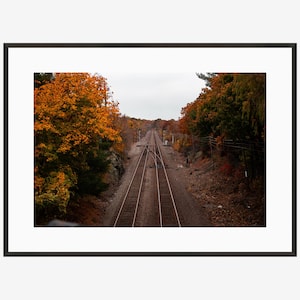 Druckmotiv: Laub & Zugspuren im Herbst in Salem, Massachusetts