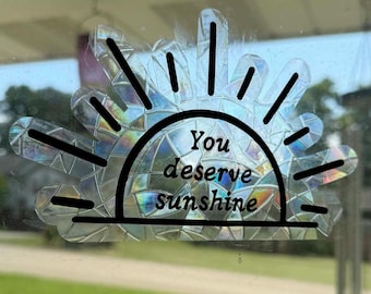 RAINBOW PRISM Window Cling Suncatcher | Heated Rivalry | "You deserve sunshine" | Scott Hunter & Kip Grady, Skip Heated Rivalry Quote