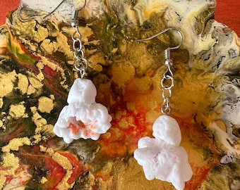 Popcorn Earrings - Dangling Fishhook Earrings, Perfect for Movie Lovers, Snack Earrings for Foodie, Funny Unique Earrings