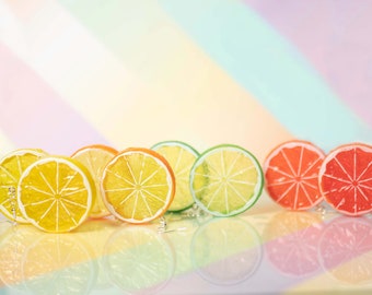 Citrus Earrings | Lemon, Lime, Grapefruit, Orange, Lemon/Lime Mix And Match Fruit Earrings
