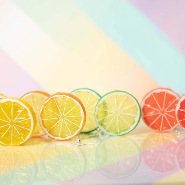 Citrus Earrings | Lemon, Lime, Grapefruit, Orange, Lemon/Lime Mix And Match Fruit Earrings