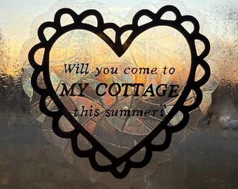 RAINBOW PRISM Heated Rivalry Window Cling Suncatcher | "Will You Come To My Cottage This Summer?" Heart | Hollanov