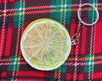 Lemon Slice Keychain - Citrus Keychain - Gift For Server/Waiter/Waitress