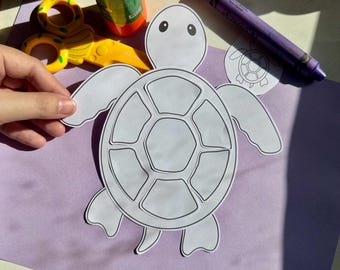 Afdrukbare schildpad Craft | Knutselen voor kleuren, knippen en lijmen
