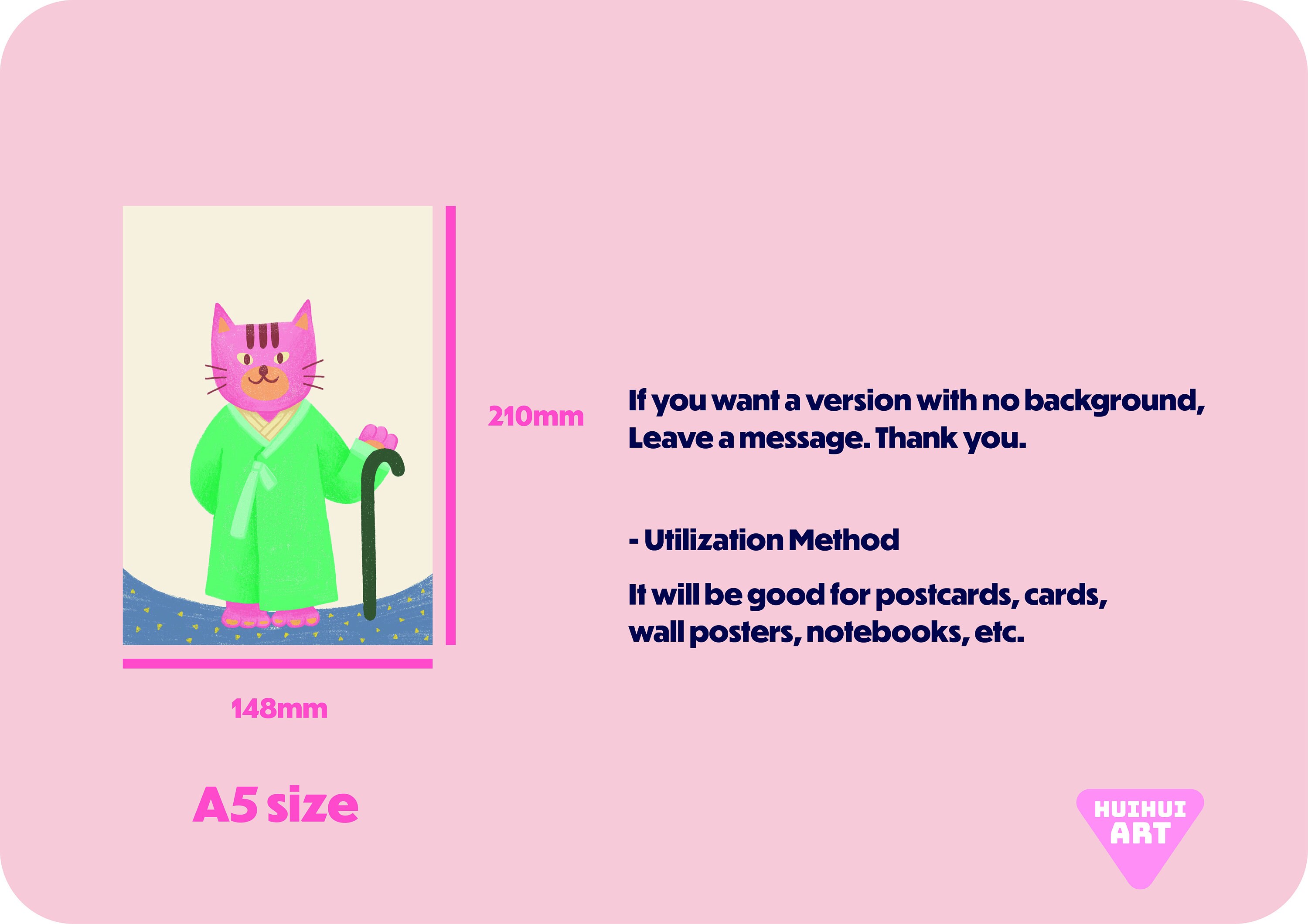 Korean Cat Illustration Poster Hanbok , Korean Art, Children's Room Poster, Downloadable