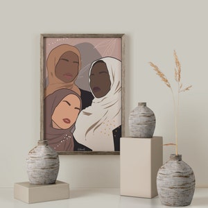 Vielfalt-Hijabi Porträt Kunstdruck, digitale Downloads, Muslim, Hijabi, Islam, Frauen, Damen, Ermächtigung, Schönheit, Mode