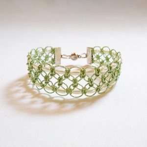Japanese Mizuhiki bracelet/Bracelet with beads/Celtic knot Mizuhiki bracelet/Teal color/Hand woven/Wedding jewelry