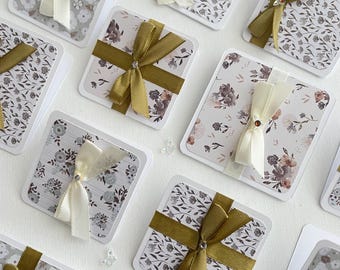Assorted handmade Mini Floral Note Cards: Spring Greeting Set (8 Cards)