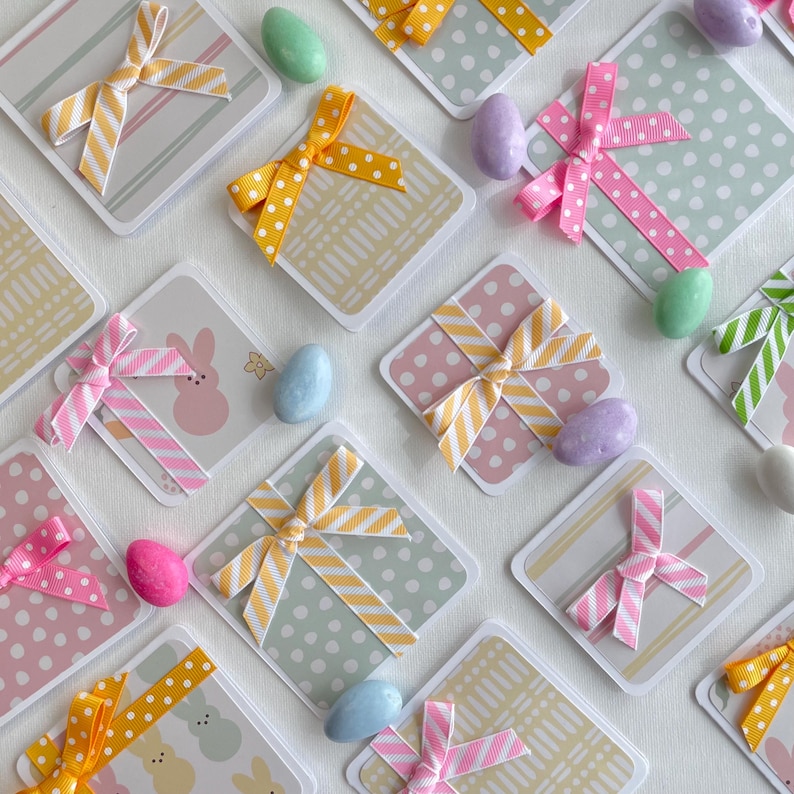 Assorted Easter Mini Note Cards Set of 8: Spring Bunny, Polka Dot Designs image 1