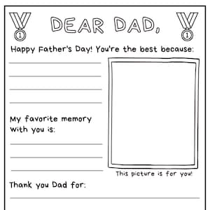 Tarjeta del Día del Padre, Postal del Día del Padre, Carta del Día del Padre, Página para colorear del Día del Padre, Manualidad fácil para el Día del Padre, Manualidad sencilla para papás