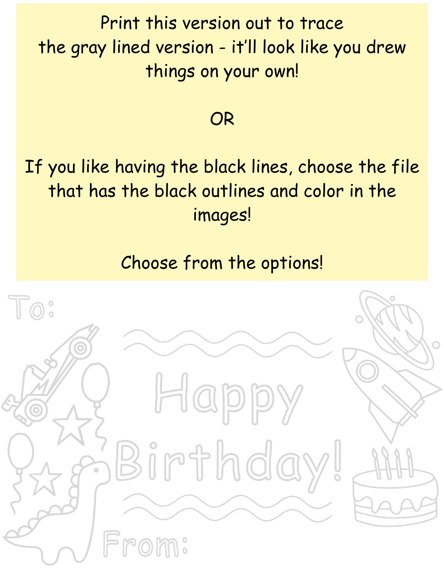 Printable Birthday Card for Kids, DIY Coloring Birthday Card for Kids ...