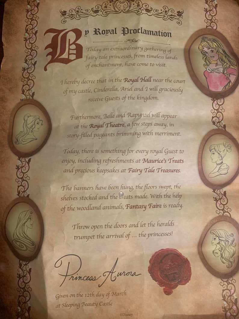Disneyland Park Princess Fantasy Faire Royal Proclamation