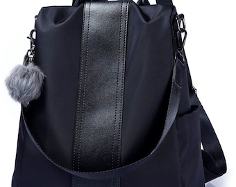 Women Backpack Purse Waterproof Nylon Anti-theft Rucksack Lightweight Shoulder Bag