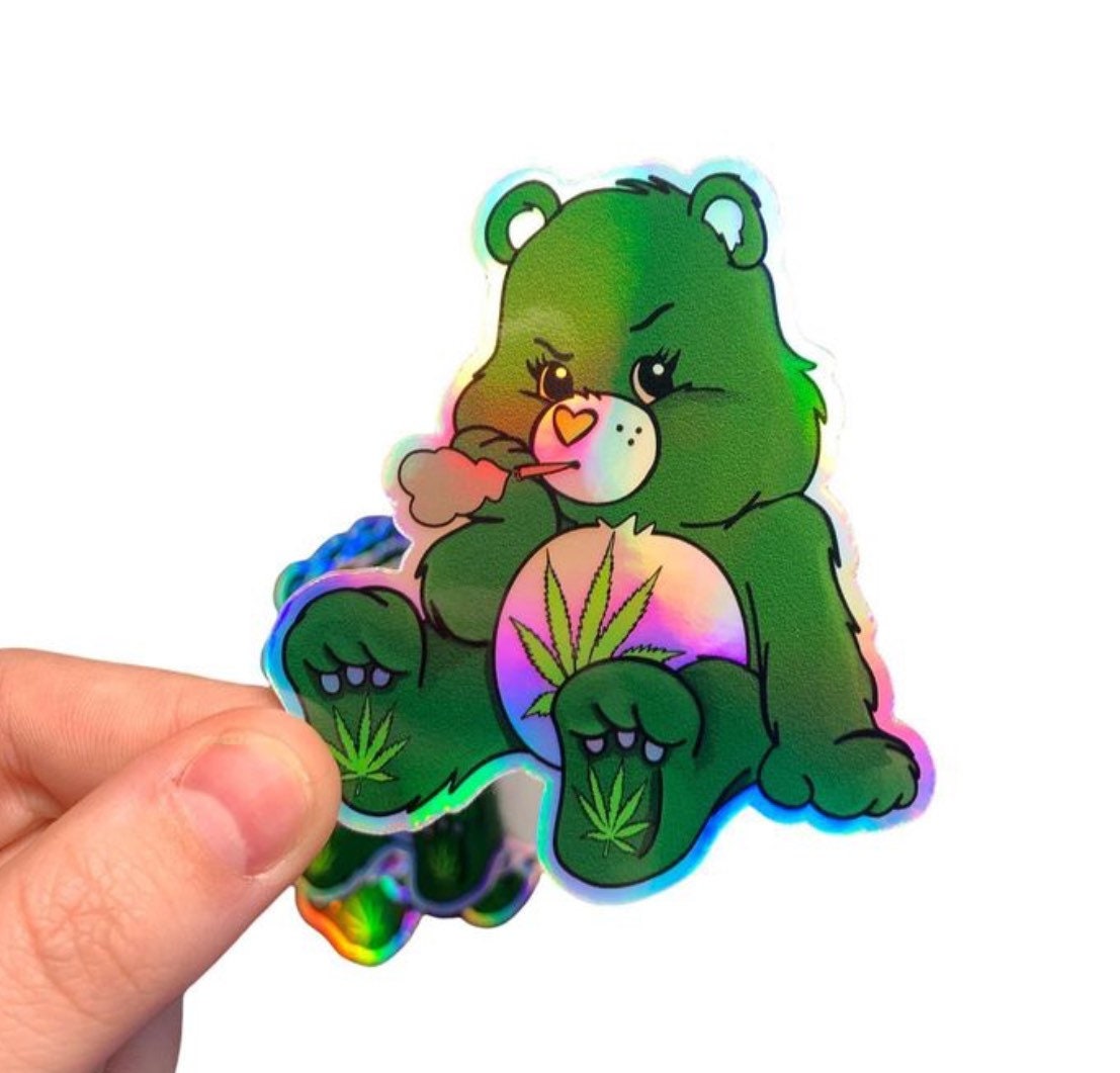 Weed Bear Vinyl Sticker/ Pot Sticker/ Cute Smoking Bear Etsy