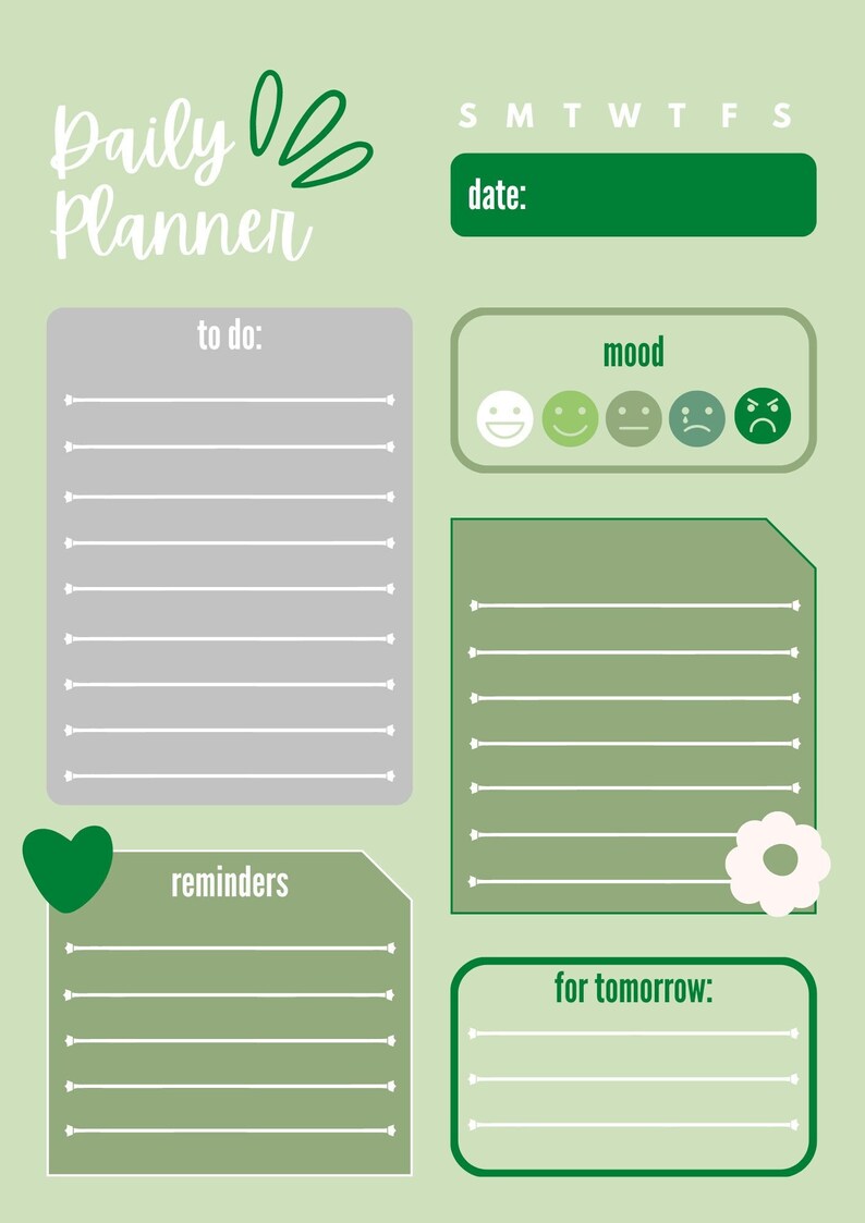 Daily to Do List Printable, Instant Download, Daily Planner, Gratitude ...