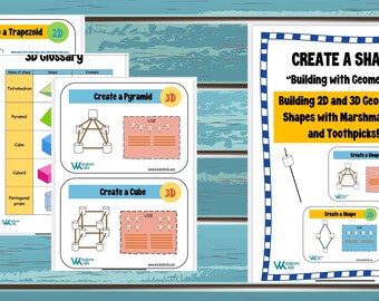 Geometry Game and Activity-Create a Shape-Educational STEM/STEAM-Focus Art for Kids-Math Manipulatives-2D/3D Game-Sensory Fun-Kids Building