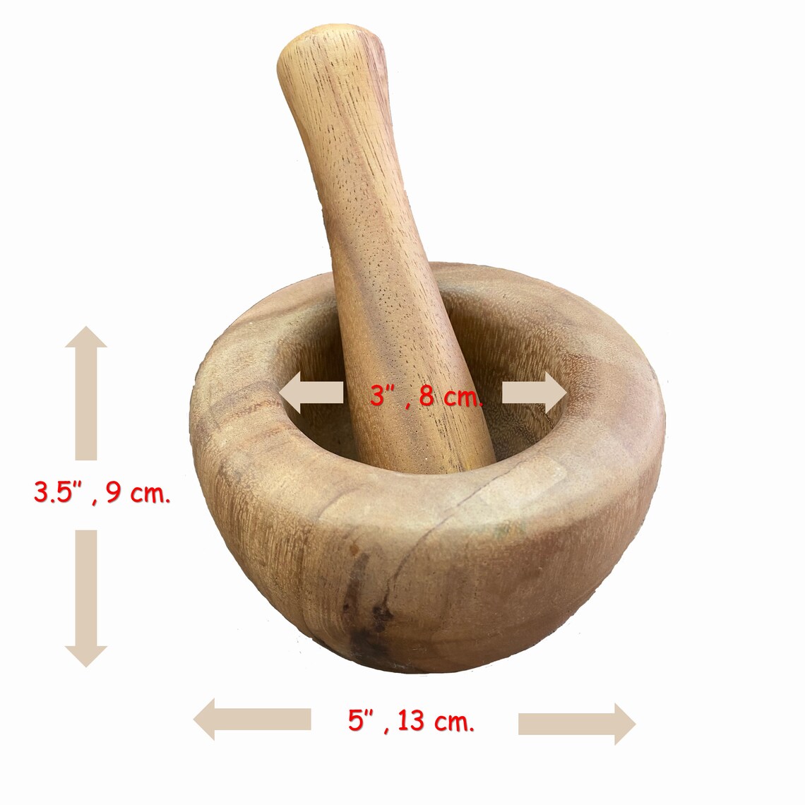 Thai Wood Mortar and Pestle Set natural cookware unique gift Etsy