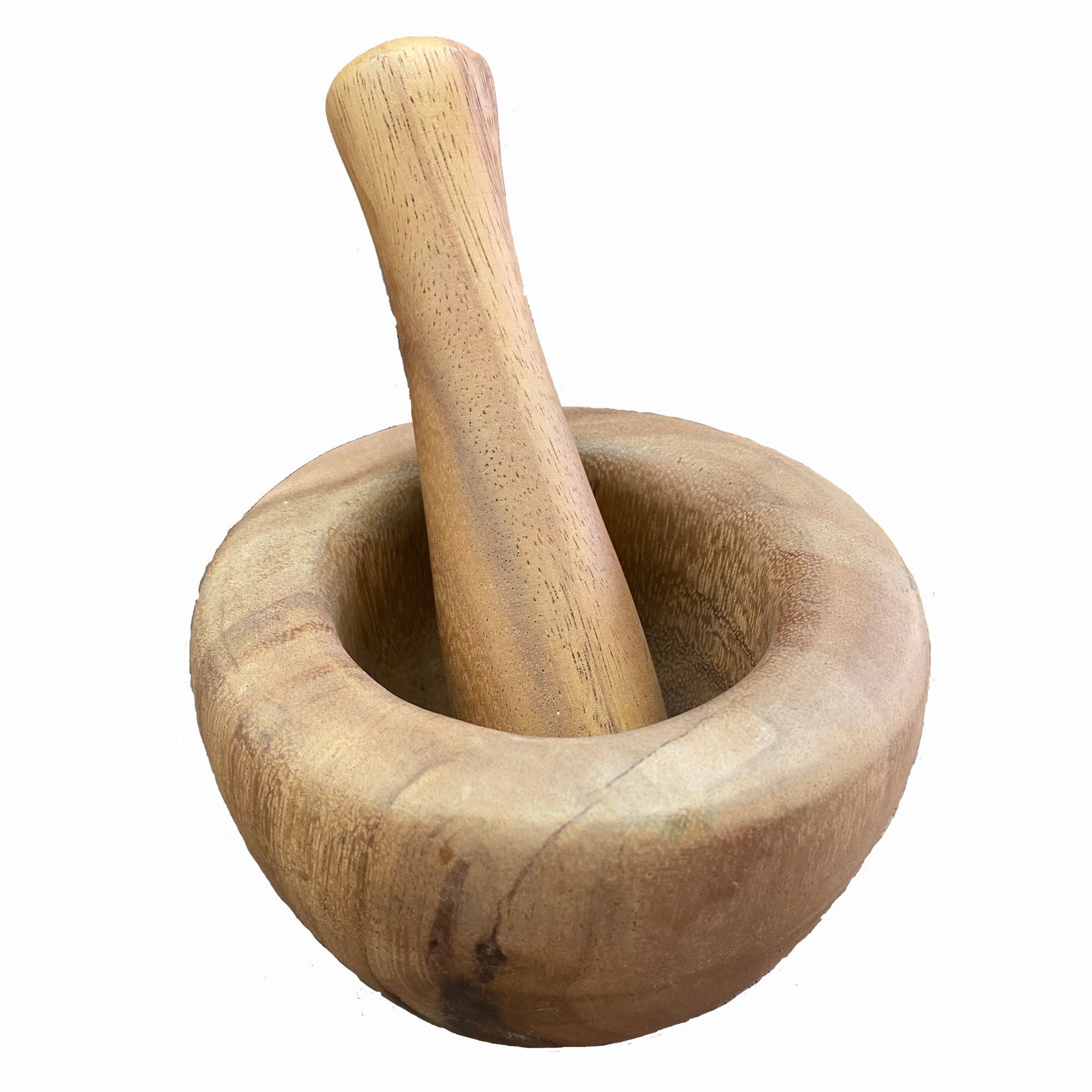 Thai Wood Mortar and Pestle Set natural cookware unique gift Etsy